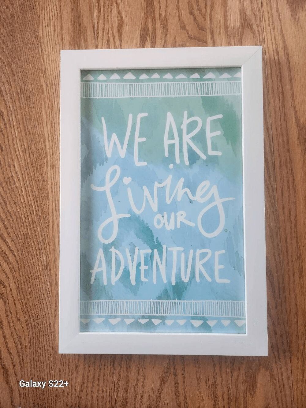 Decorative wall hanging "We Are Living Our Adventure" sign
